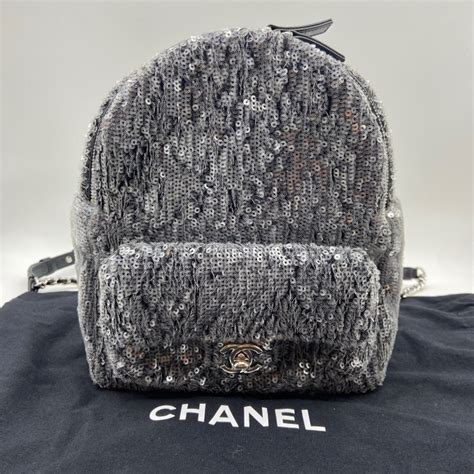 chanel sequin waterfall backpack|CHANEL Sequin Tri.